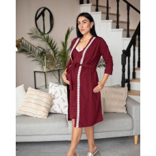 Комплект з теплим халатом Lace Burgundy Комплект з теплим халатом Lace Burgundy